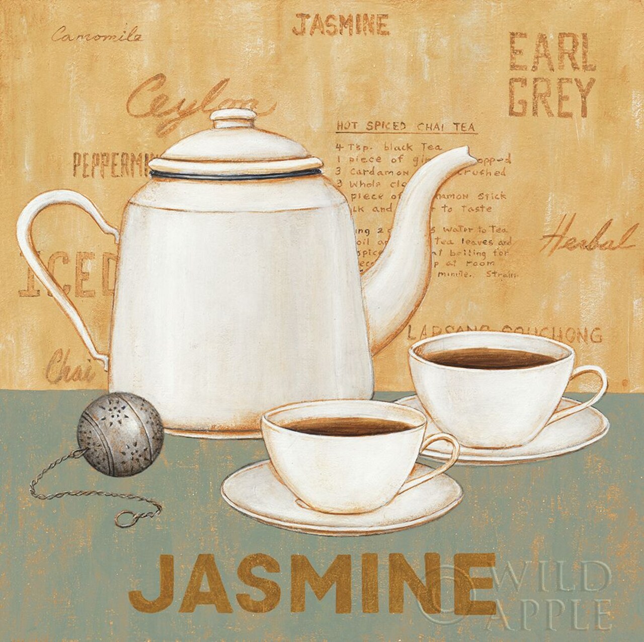 Jasmine Tea Teal Poster Print by David Carter Brown # 37681